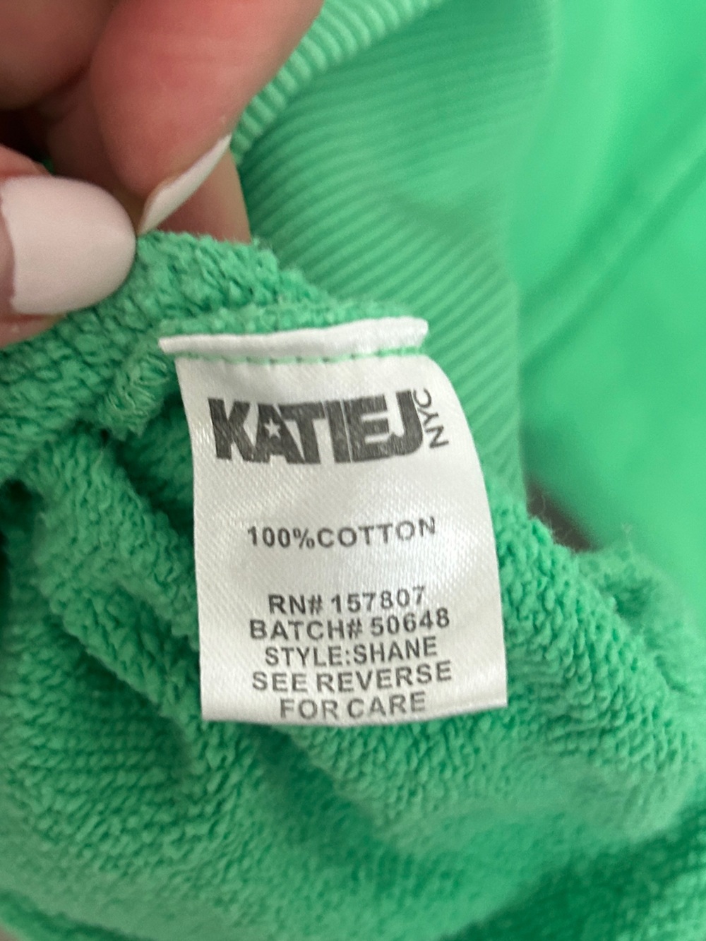 Katie J NYC green hoodie and shorts sweatshirt set Small/Large - Picture 11 of 11